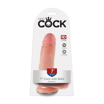 King Cock Cock with Balls Flesh- 7" or 8"