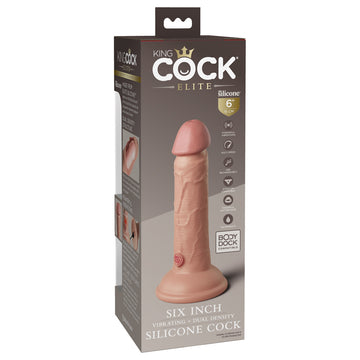 King Cock Elite 6" Dual Density Vibe Silicone Cock