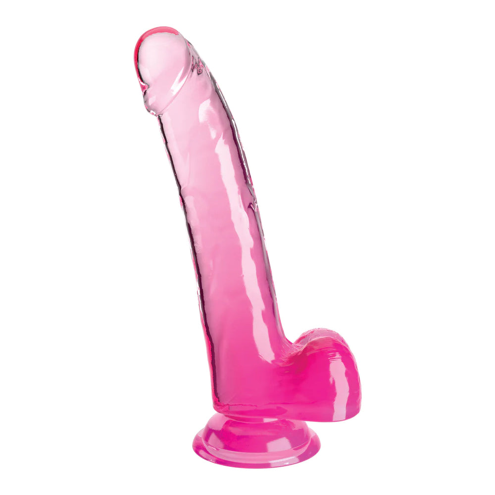 King Cock Clear 9" With Balls- Multi Color Options