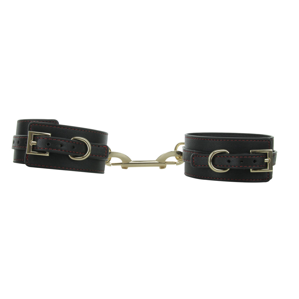 Edonista Ankle Cuffs With Hook And Chain Black