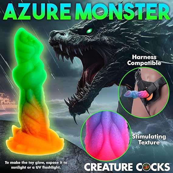 Creature Cocks Aqua-Cock Glow-In-The-Dark Silicone Dildo