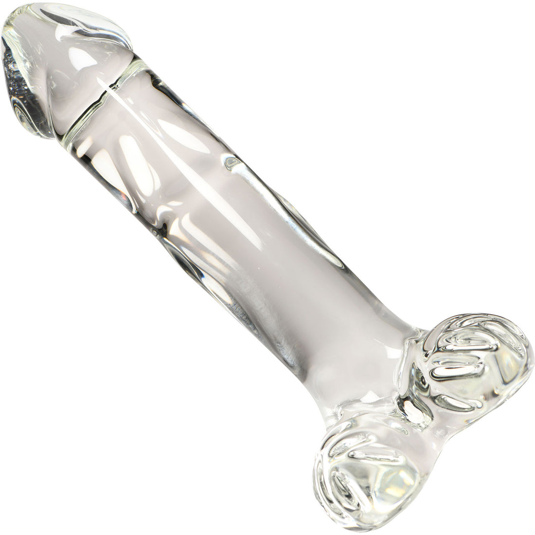 Pleasure Crystals 7.1" Glass Dildo With Balls