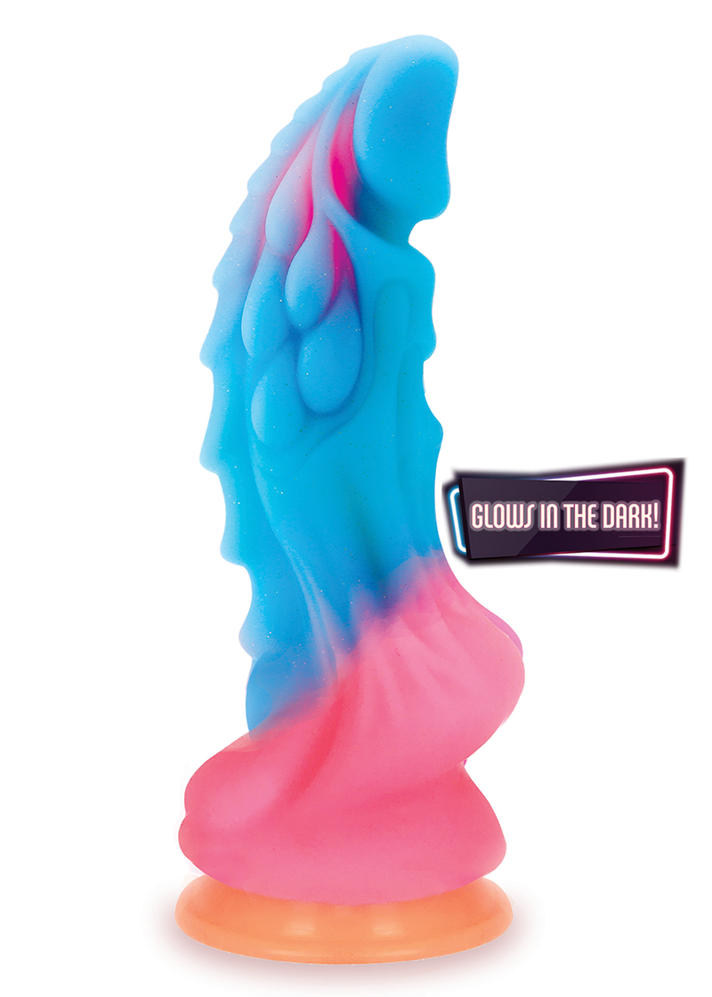 Alien Nation Glow Dragon Silicone Glow in the Dark Creature Dildo - Multicolor