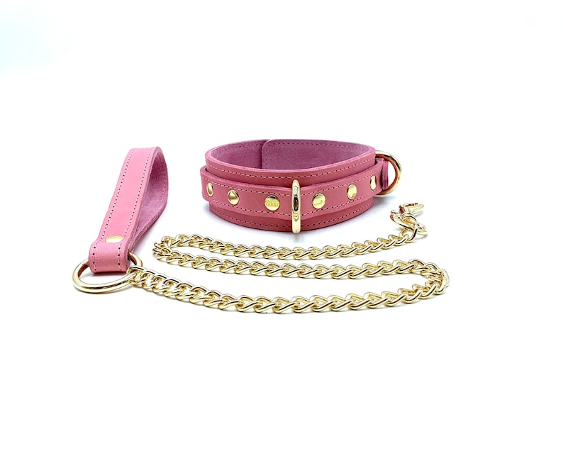 7 Piece Bondage Set "Tango" in Pink Leather, Bondage Kit