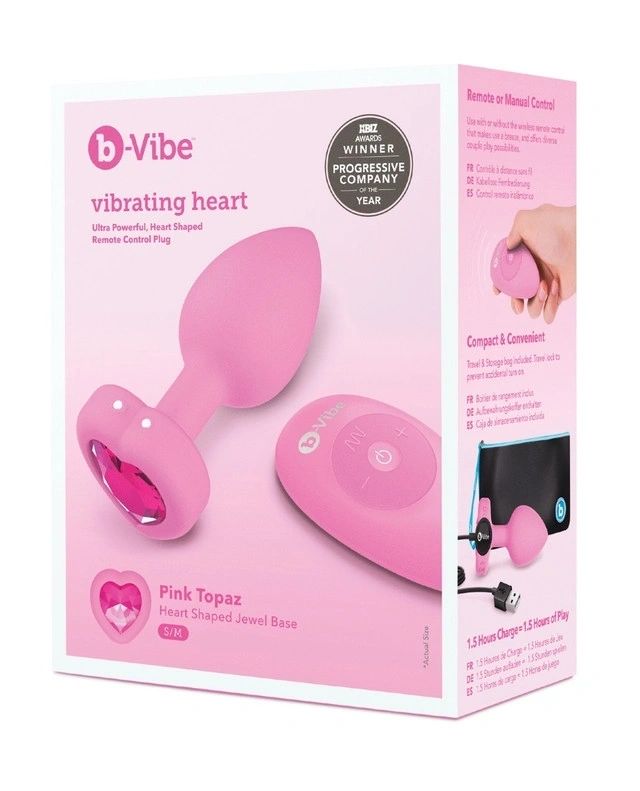 b-Vide Vibrating Heart Plug with Remote